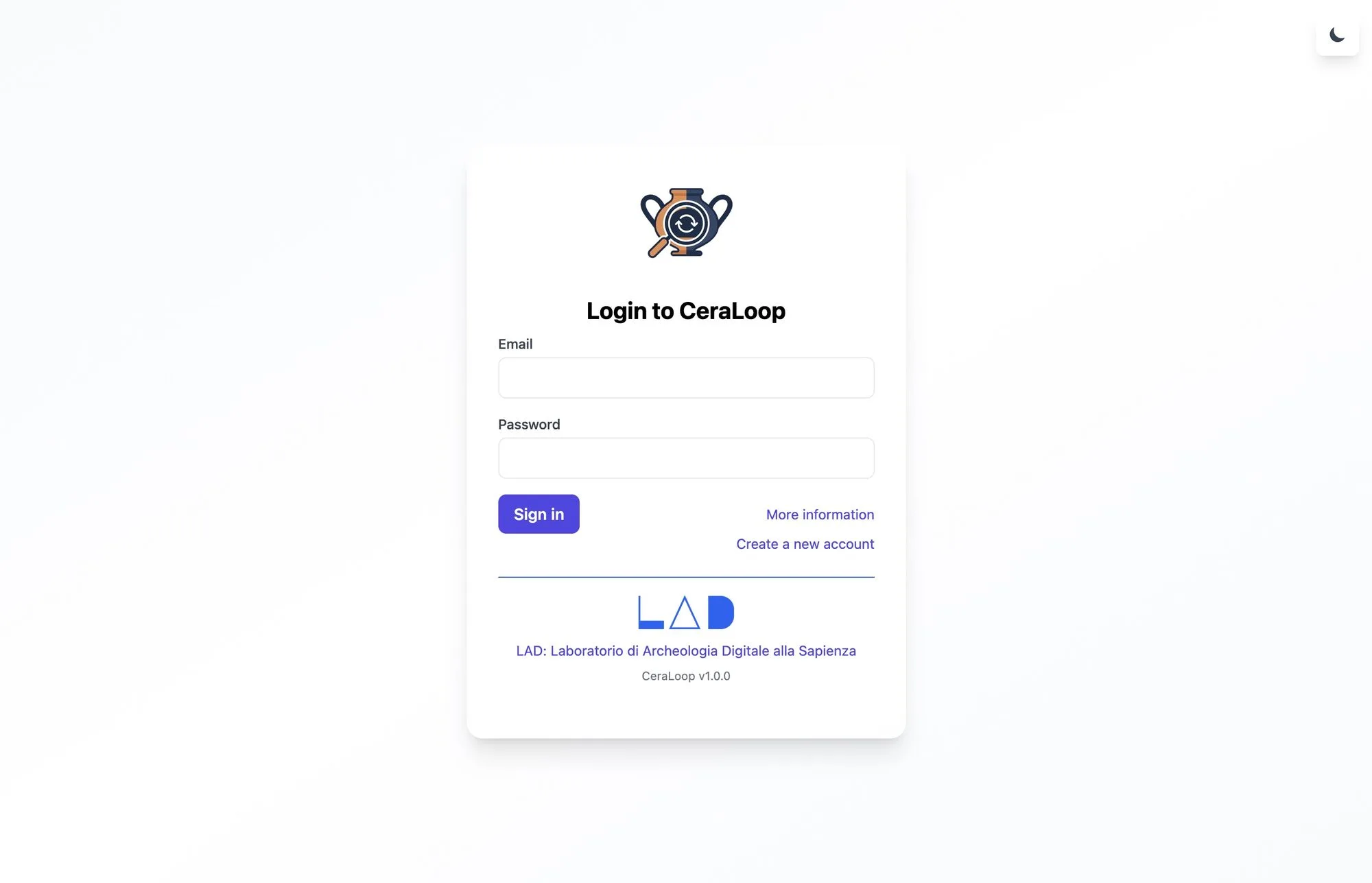11 CeraLoop: pagina di login